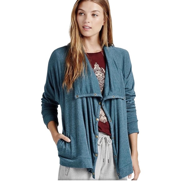 Lucky Lotus Drapey Snap Button Cardigan 